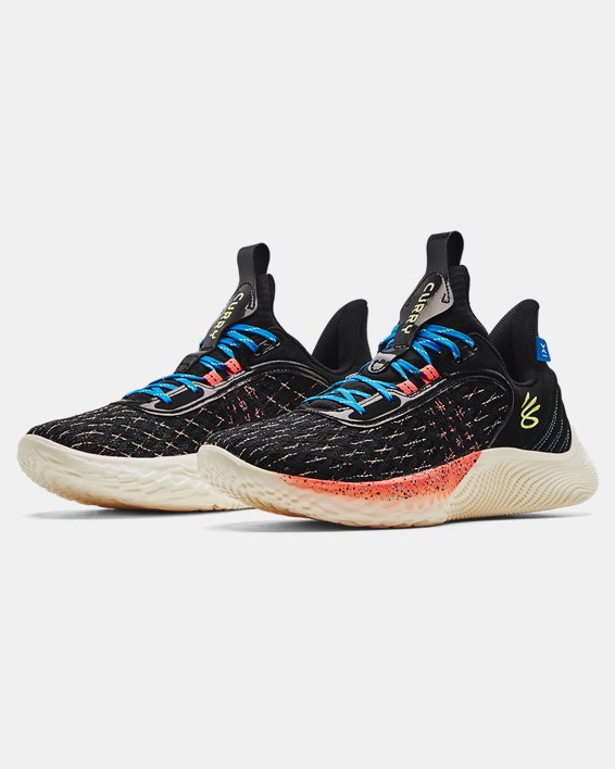 Under Armour Mens Curry 5 Basketball Shoes Black White Sports Breathable 